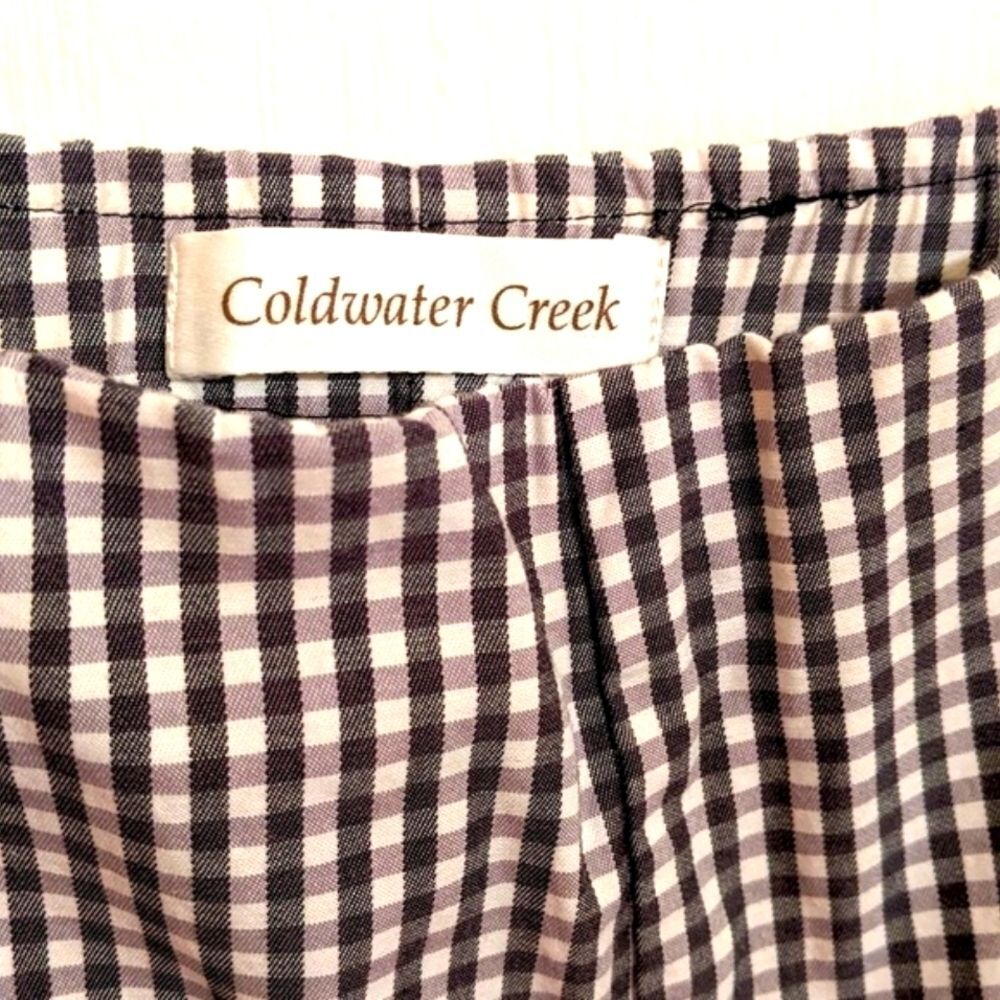 COLDWATER CREEK Crop Pants Black White Check Size 12